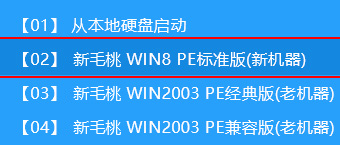 新毛桃主菜单界面